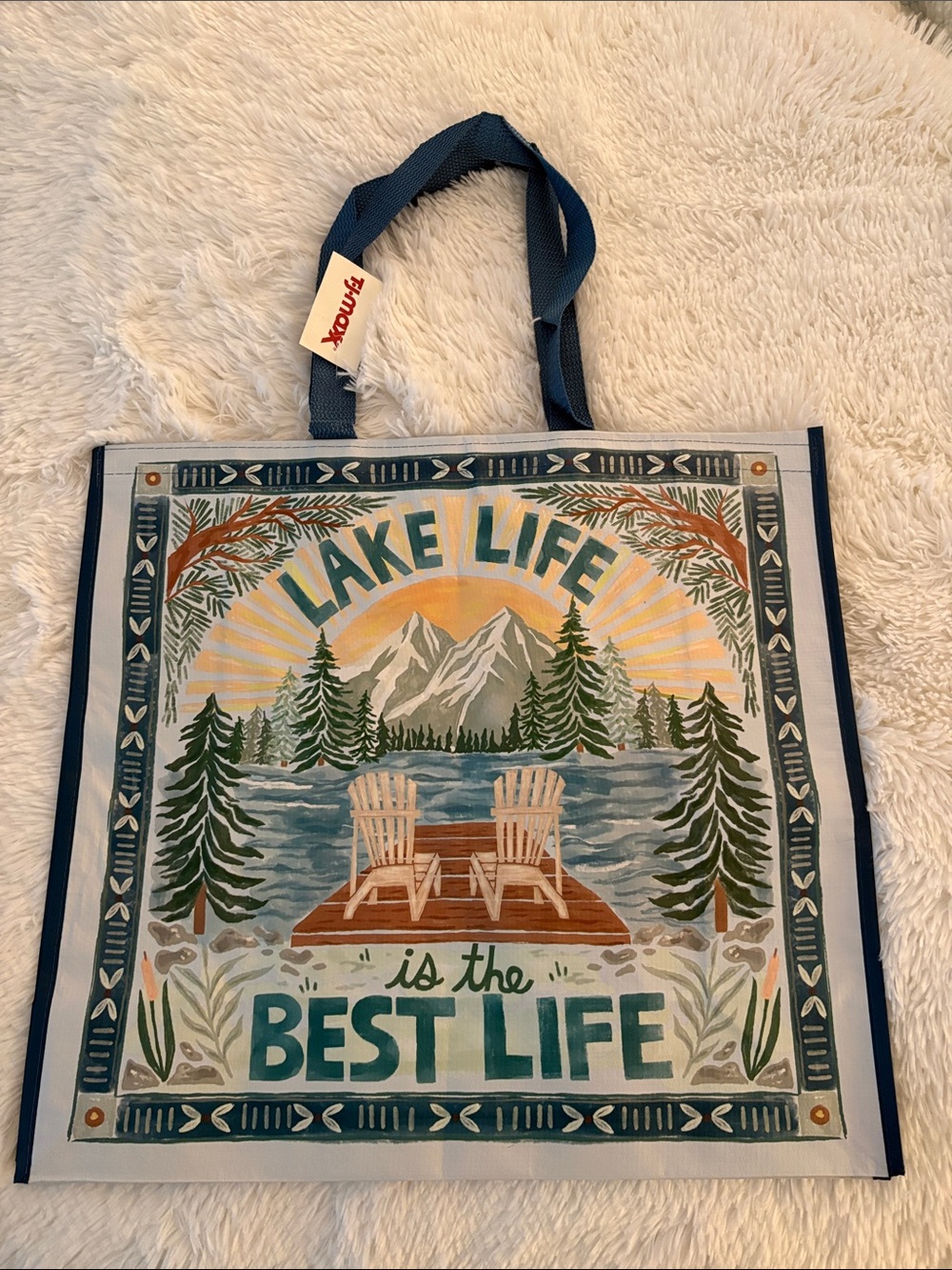 Reusable Shopping Bag TJMaxx Lake Life Print Tote Bag NWT